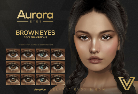 Second Life Marketplace - [ VelvetVue ] Aurora :: Brown eyes